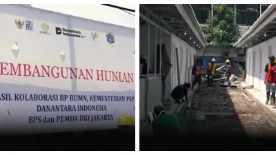 Hunian Sementara (Huntara) untuk Warga Bantaran Rel di Senen. (Sumber: TikTok @bakom.ri)