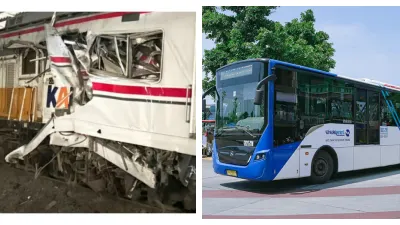 Kecelakaan Kereta Api, KCI Kerja Sama dengan Transjakarta (Sumber: TikTok @kacamata_mika dan beritajakarta.id)