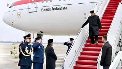 Presiden Prabowo Subianto diketahui sudah mendarat di Pangkalan Militer Andrews, Washington DC, pada Selasa, 17 Februari 2026 waktu setempat. (Sumber: setkab | Foto: setkab)