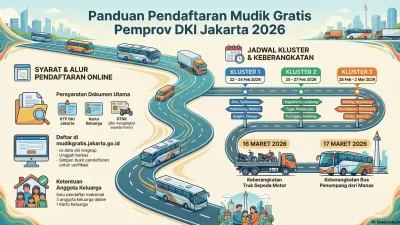 Panduan pendaftaran mudik gratis 2026 dari Pemprov DKI Jakarta. (Sumber: Generate by AI | Foto: generate by AI)