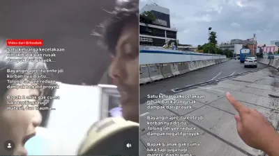 Satu Keluarga Kecelakaan Akibat Jalan Rusak Imbas Proyek Perbaikan Jalan di Jakarta Barat