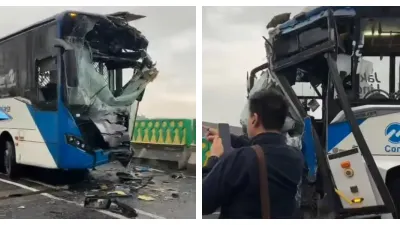 2 Bus Transjakarta Alami Kecelakaan di Koridor 13 Senin Pagi, Armada Rusak Parah dan 13 Penumpang Alami Luka-luka