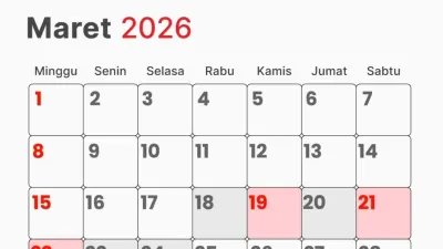Daftar 17 Hari Libur Nasional dan 8 Cuti Bersama di Tahun 2026, Catat Tanggal Merahnya Ya!