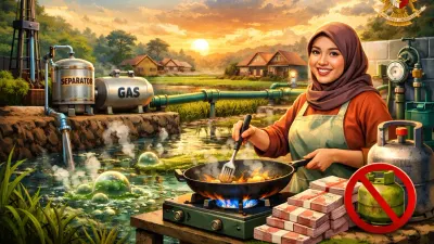 Ilustrasi Gas Rawa Grobogan, Energi Alternatif yang Berpotensi Bikin Pertamina Ketar-ketir. (Sumber: Chat GPT)