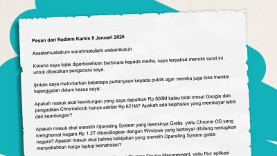 Nadiem Makarim Ungkap Fakta Mengejutkan Soal Kasus Pengadaan Chromebook Lewat Sepucuk Surat, Begini Isinya