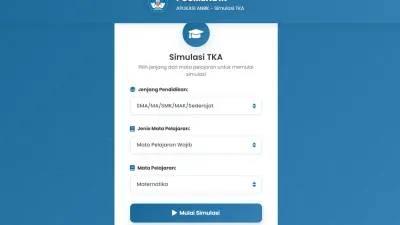 Simulasi TKA gratis dari Pusmendik (Sumber: situs Pusmendik | Foto: situs Pusmendik)