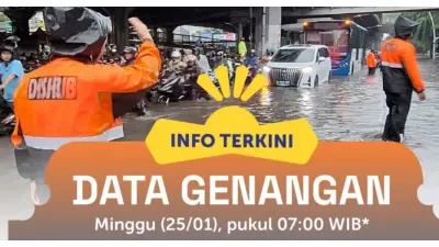 Info Terkini Data Genangan di Jakarta Minggu 25 Januari 2026 Pukul 07.00 WIB, Masih ada 14 RT yang Terendam Air