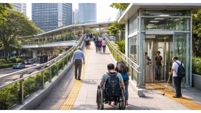 Ilustrasi. JPO Ramah Disabilitas (Sumber: Generative AI)