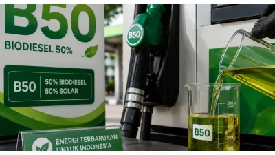 Ilustrasi. Biodiesel B50 (Sumber: Generative AI)