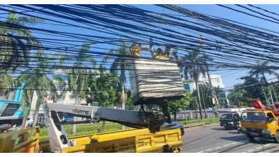 Kabel Udara di Jalan Cideng Barat dan Timur Mulai Ditata (Sumber: beritajakarta.id)