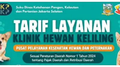 Tarif Pelayanan Kesehatan Mobil Klinik Hewan Keliling Jakarta (Sumber: Instagram @sudin.kpkp.jaksel)
