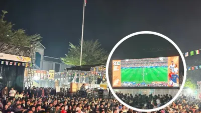 Nobar Piala Dunia 2026 di Alun-Alun Pamulang. (Sumber: Instagram.com/@tangsel.life)