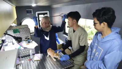Layanan mobil klinik hewan keliling (KHK) di Jakarta Barat telah melayani pemeriksaan kesehatan 41 hewan peliharaan warga di tiga kelurahan, Senin (13/7) hingga Rabu (15/7) kemarin (Sumber: beritajakarta.id)