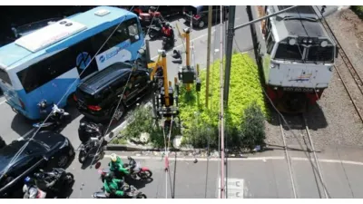 Target pembangunan jalan sebidang di perlintasan kereta api kawasan Pasar Minggu (Sumber: beritajakarta.id)