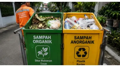 Ilustrasi. Gerobak Sampah Wajib Dipilah untuk Organik dan Anorganik (Sumber: Generative AI)