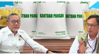 Menko Bidang Pangan Zulkifli Hasan dan Direktur Utama Perum BULOG Letjen TNI (Purn) Dr. Ahmad Rizal Ramdhani S.Sos, SH, M.Han. (Sumber: Instagram @perum.bulog)