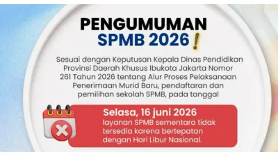 Pendaftaran SPMB 2026 Hari Ini Ditiadakan (Sumber: Instagram @officialpmbdki)