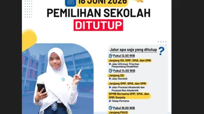 Proses pemilihan sekolah dalam SPMB DKI Jakarta Tahun Ajaran 2026/2027 untuk sejumlah jalur dan jenjang pendidikan akan ditutup hari ini, Kamis, 18 Juni 2026. (Sumber: Instagram @officialpmbdki | Foto: Instagram @officialpmbdki)