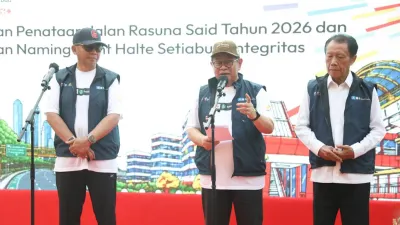Gubernur DKI Jakarta, Pramono Anung meresmikan penataan Jl HR Rasuna Said di kawasan Kuningan, Setiabudi, Jakarta Selatan, Minggu (21/6). (Sumber: Beritajakarta.id | Foto: Beritajakarta.id)