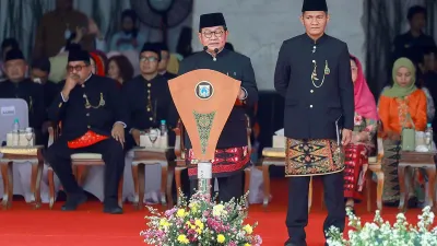 Gubernur DKI Jakarta Pramono Anung di HUT ke-499 DKI Jakarta pada Senin, 22 Juni 2026. (Sumber: beritajakarta.id | Foto: beritajakarta.id)