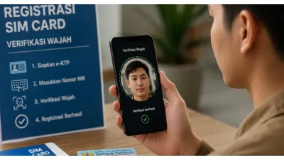 Ilustrasi. Registrasi SIM Card dengan Verifikasi Wajah (Sumber: Generative AI)