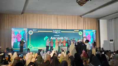 Peluncuran Aplikasi Amanah Pro dilangsungkan di The Allwynn Ballroom CIBIS Park, Jakarta Selatan, Minggu, 28 Juni 2026. (Sumber: AYOJAKARTA.COM | Foto: Katarina Erlita)