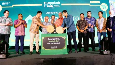 Peluncuran Aplikasi Amanah Pro dilangsungkan di The Allwynn Ballroom CIBIS Park, Jakarta Selatan, Minggu, 28 Juni 2026. (Sumber: Maybank)