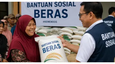 Ilustrasi. Bantuan Sosial (Bansos) Beras (Sumber: Generative AI)