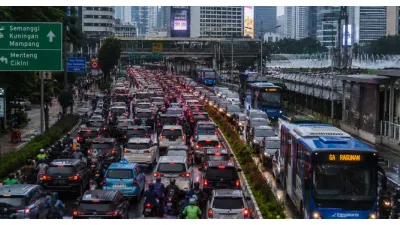 Ilustrasi. Kemacetan di DKI Jakarta (Sumber: Generative AI)
