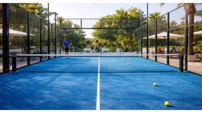 Ilustrasi. Lapangan Padel (Sumber: Generative AI)