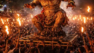 Ilustrasi. Pawai ogoh-ogoh jelang perayaan Nyepi umat Hindu. (Sumber: Generate by AI | Foto: Generate by AI)