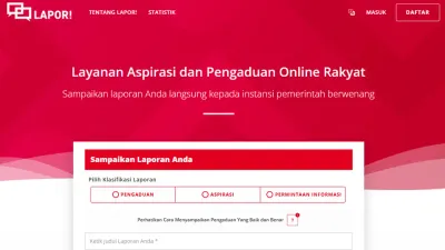 Kanal SP4N-LAPOR! milik MenPAN RB bisa lakukan pengaduan pelayanan kesehatan yang buruk. (Sumber: situs lapor.go.id | Foto: situs lapor.go.id)