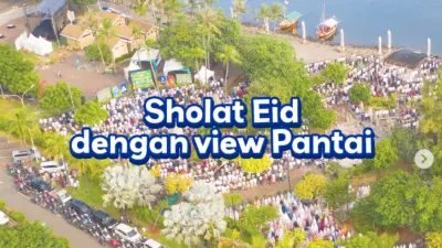 Sholat Eid dengan View Pantai. (Sumber: Instagram.com/@ancoltamanimpian)