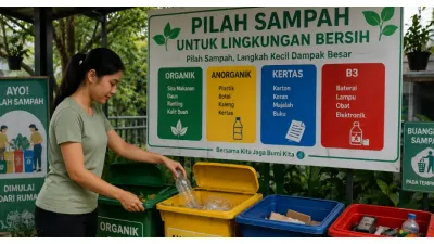 Ilustrasi. Pilah Sampah (Sumber: Generative AI)