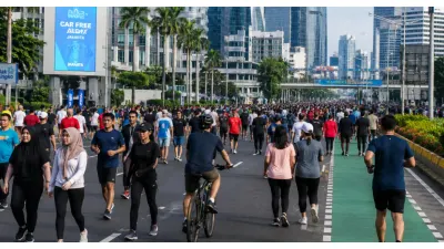 Ilustrasi. Car Free Day (CFD) (Sumber: Generative AI)