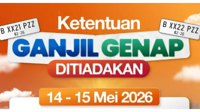 Libur Nasional Kenaikan Isa Almasih, Ketentuan Ganjil Genap 14-15 Mei 2026 Ditiadakan