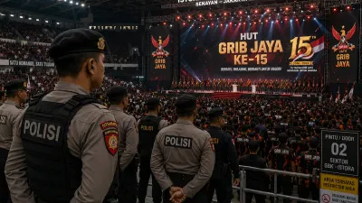 Ilustrasi. HUT GRIB Jaya ke-15 di Istora Gelora Bunga Karno (GBK), Senayan, Jakarta Pusat (Sumber: Generate by AI | Foto: Generate by AI)