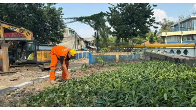 TPS Liar Sampah di Jalan RE Martadinata Dijadikan Taman (Sumber: beritajakarta.id)