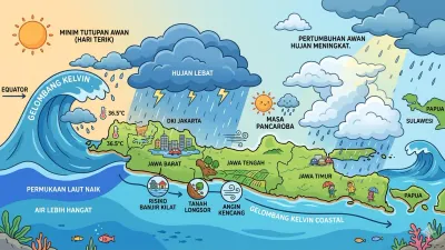 Mengenal Pengaruh Gelombang Kelvin terhadap Cuaca di Pulau Jawa