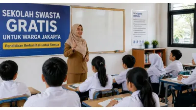 Ilustrasi. Sekolah Swasta Gratis (Sumber: Generative AI)