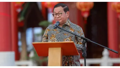 Gubernur DKI Jakarta, Pramono Anung saat meresmikan Kelenteng Tian Fu Gong di PIK. (Sumber: beritajakarta.id)