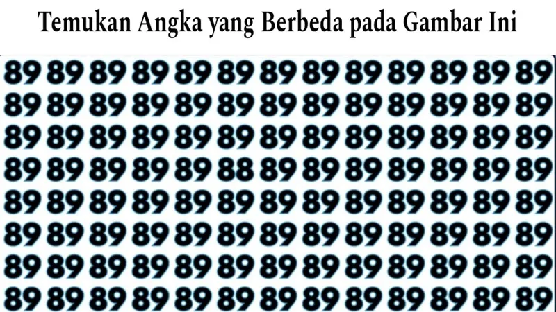 Cobalah untuk menemukan angka 88 di antara kumpulan angka 89 dalam tes penglihatan untuk menguji seberapa baik kemampuan observasimu.