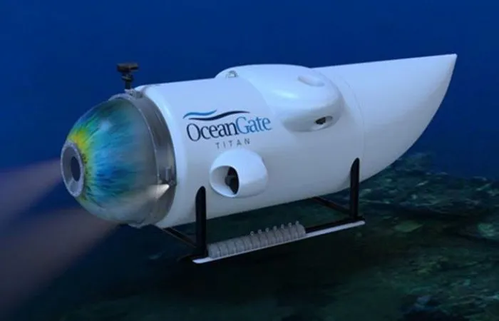 Kapal selam Titan milik OceanGate Expeditions, yang hilang saat mengunjungi situs bangkai kapal Titanic 