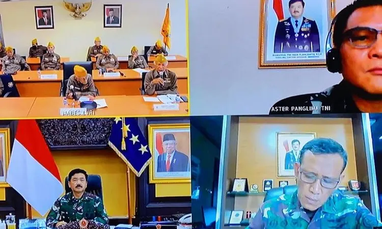 Panglima TNI Marsekal TNI Hadi Tjahjanto silaturahmi virtual dengan pengurus LVRI (Puspen TNI)