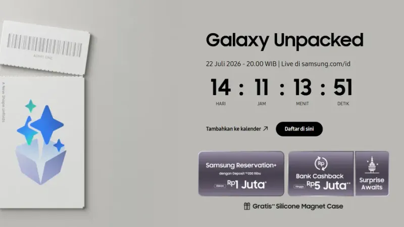 Samsung Galaxy Unpacked 22 Juli 2026. (Sumber: samsung.com)